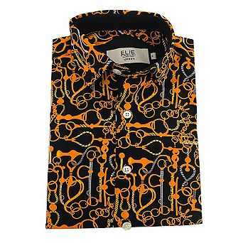 Elie Balleh Boys Slim Fit Geometric Shirt
