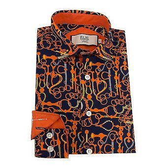 Elie Balleh Boys Slim Fit Geometric Shirt