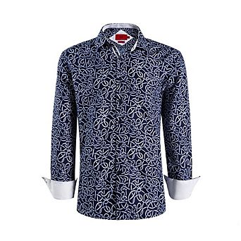 Elie Balleh Slim Fit Mens Swirl Print Shirt