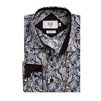 Elie Balleh Boys Slim Fit Paisley Sport Shirt