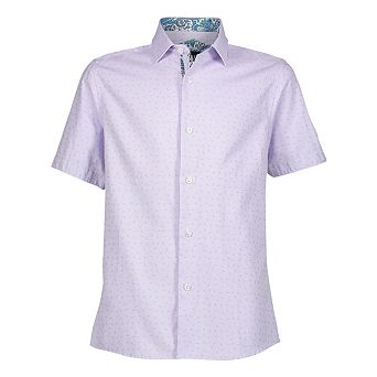 Elie Balleh Boys Slim Fit Jacquard Short Sleeve Shirt