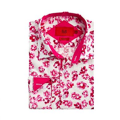 Elie Balleh Slim Fit Mens Floral Sport Button-Down Shirt