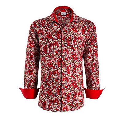 Elie Balleh Boys Slim Fit Paisley Sport Shirt