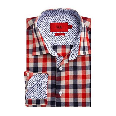 Elie Balleh Slim Fit Mens Gingham Plaid Shirt