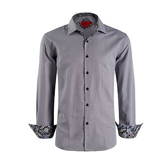 Elie Balleh Slim Fit Mens Houndstooth Dress Shirt