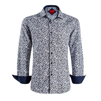 Elie Balleh Slim Fit Mens Floral Print Button-Down Shirt