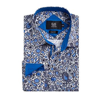 Elie Balleh Boys Slim Fit Elegant Paisley Print Shirt