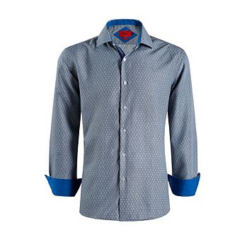 Elie Balleh Slim Fit Mens Geometric Print Shirt