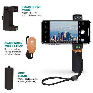 Movo PR-1 Smartphone Grip Handle Rig - Compatible with Most Smartphones