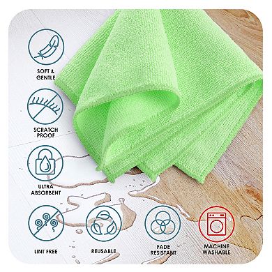Hearth & Harbor Super Soft Multipurpose Microfiber Washcloth Towels