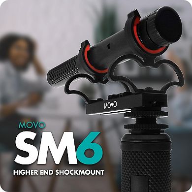 Movo SM6 Ultraflex Premium Shockmount for Shotgun Microphones
