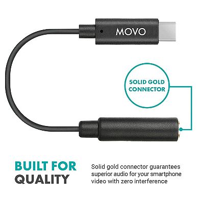 Movo UCMA-2 Female 3.5mm TRRS to USB-C Mic. Adapter