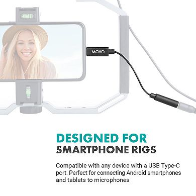 Movo UCMA-2 Female 3.5mm TRRS to USB-C Mic. Adapter