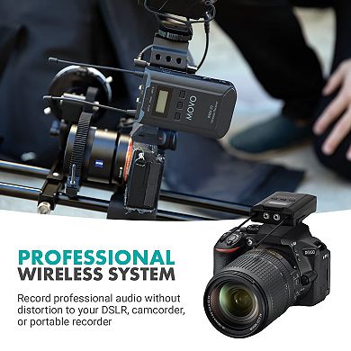 Movo WMX-20-DUO 48-Channel UHF Wireless Lavalier Microphone System Compatible with DSLR Cameras