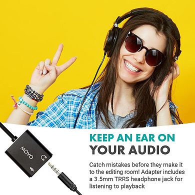 Movo USBC-AC2 TRS Mic. to USB-C Stereo Audio Sound Card