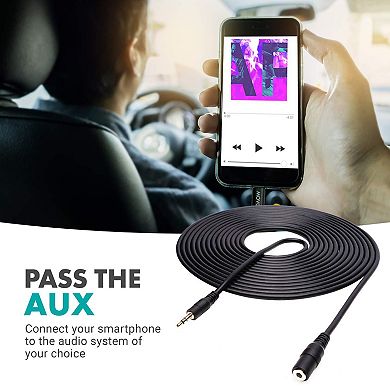 Movo MC20 3.5mm TRS Female to Male Extension Cable - 20ft