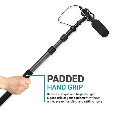 Movo CMP-25 8.2' Telescoping Carbon Fiber Microphone Boom Pole with Internal Cable