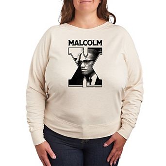 Plus Size Malcolm X Fill French Terry Long Sleeve Tee
