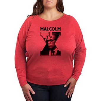 Plus Size Malcolm X Fill French Terry Long Sleeve Tee