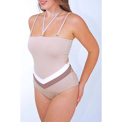 Vee convertible one piece swimsuit