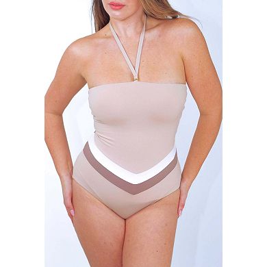 Vee convertible one piece swimsuit