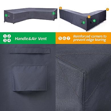 F&J Outdoors Premium Waterproof Outdoor Patio L Shaped Sofa Cover