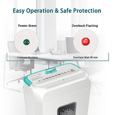 Bonsaii High Security Home Office Shredder 6-Sheet Cross-Cut w/ Convenient Handle & Wastebasket