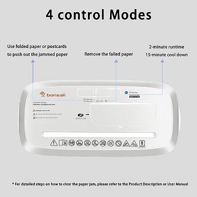 Bonsaii Quiet 8-Sheet Strip-Cut Shredder Overheat Protection 3.4-Gallon bin