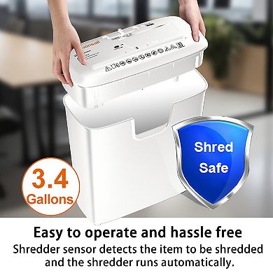 Bonsaii Quiet 8-Sheet Strip-Cut Shredder Overheat Protection 3.4-Gallon bin
