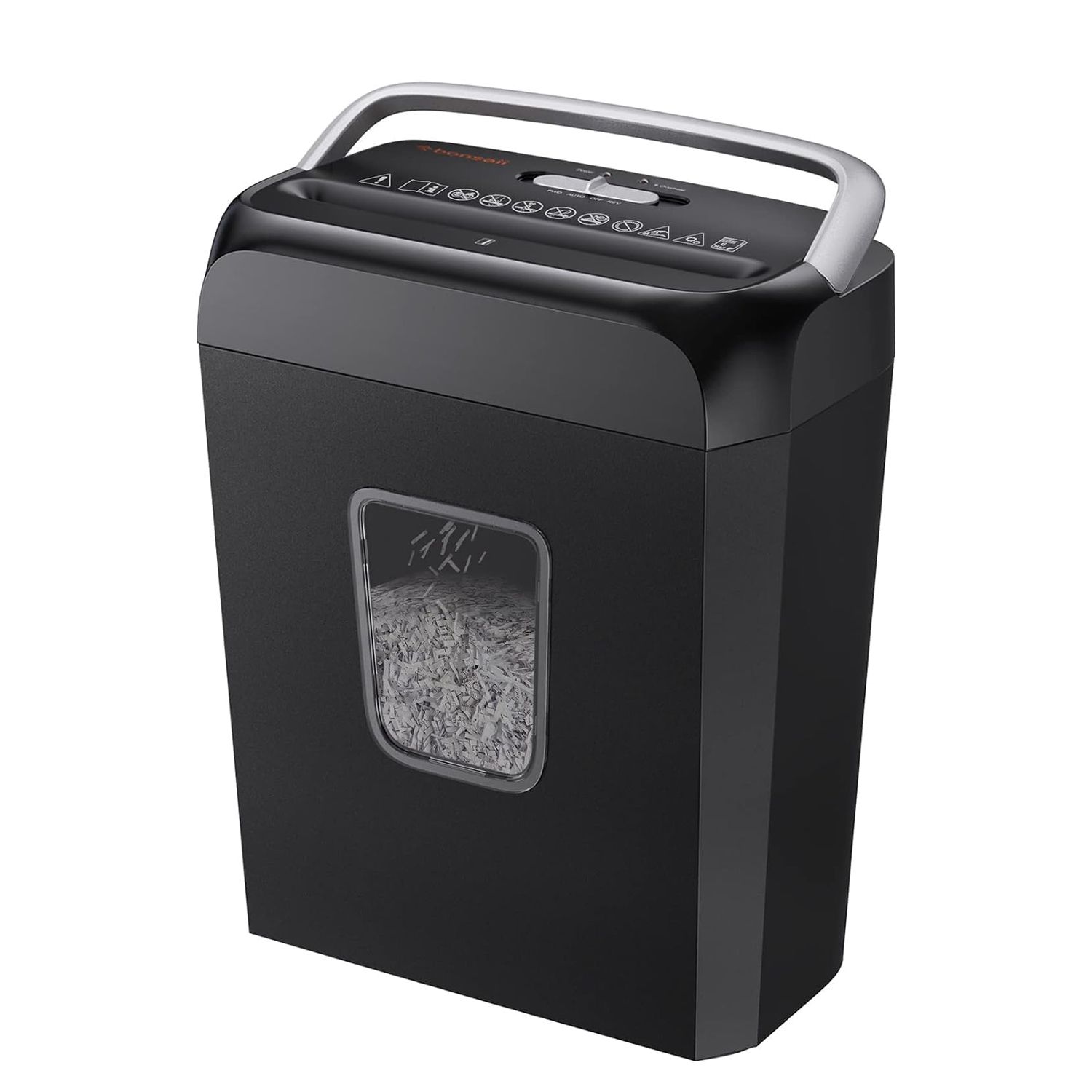 Bonsaii 6-Sheet Cross-Cut Shredder for Paper/Credit Cards/Mail