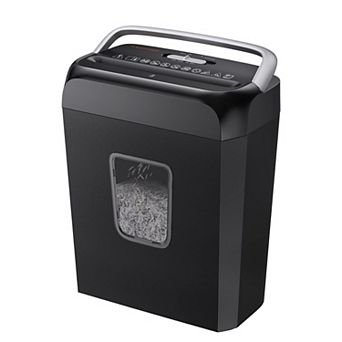Bonsaii 6-Sheet Cross-Cut Shredder for Paper/Credit Cards/Mail/Staples/Clips w/ Clear Bin & Handle