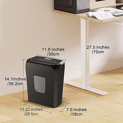 Bonsaii 6-Sheet Cross-Cut Shredder for Paper/Credit Cards/Mail