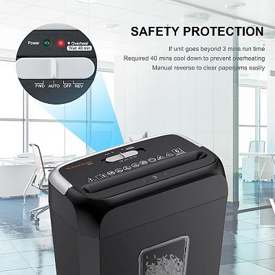 Bonsaii 6-Sheet Cross-Cut Shredder for Paper/Credit Cards/Mail