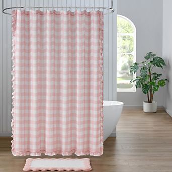Caro Home Greta Gingham Shower Curtain