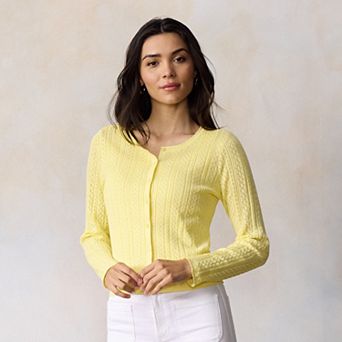 Women's LC Lauren Conrad Pointelle Cardigan Sweater