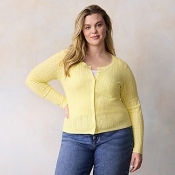 Plus Size LC Lauren Conrad Pointelle Cardigan