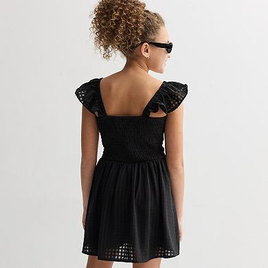 Girls 7-16 Speechless Bubble Sleeve Walkthru Romper with Sunglasses