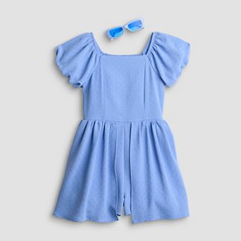 Girls 7-16 Speechless Bubble Sleeve Walkthru Romper with Sunglasses