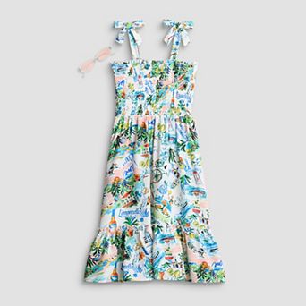 Girls 7-16 Speechless Tropical Printed Maxi Dress with Sunglasses