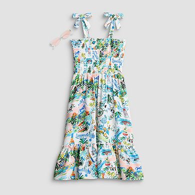 Girls 7-16 Speechless Tropical Printed Maxi Dress with Sunglasses