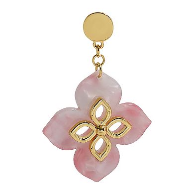 Emberly Gold Tone Clover Drop Earrings