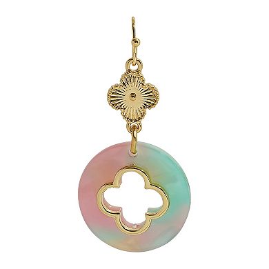 Emberly Gold Tone Multi Clover Drop Hook Earrings