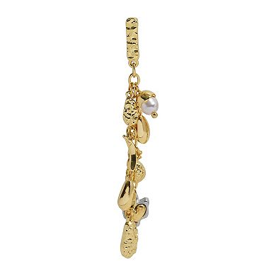 Emberly Gold Tone Linear Multi Charm Earrings