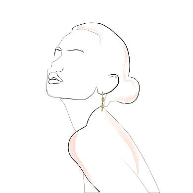 Emberly Gold Tone Linear Multi Charm Earrings