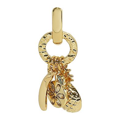 Emberly Gold Tone Fruit Charm Drop Earrings