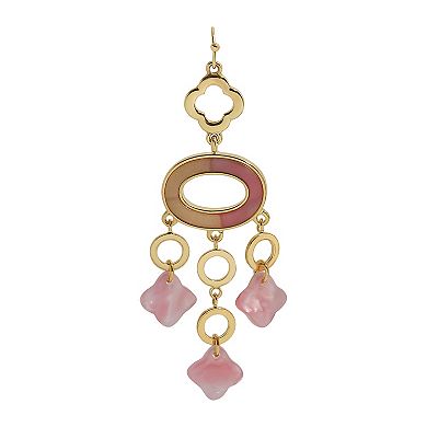 Emberly Gold Tone Clover Drop Hook Earrings