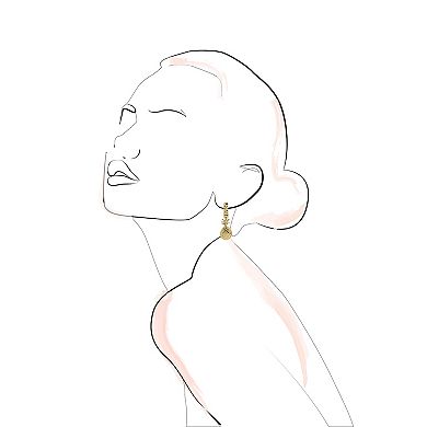 Emberly Gold Tone Pineapple Stick Earrings