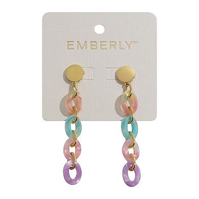 Emberly Gold Tone Link Linear Earrings