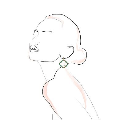 Emberly Gold Tone Clover Cutout Hook Earrings