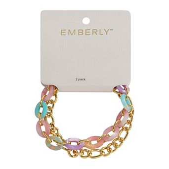 Emberly Gold Tone 2 pc Link Bracelet Set